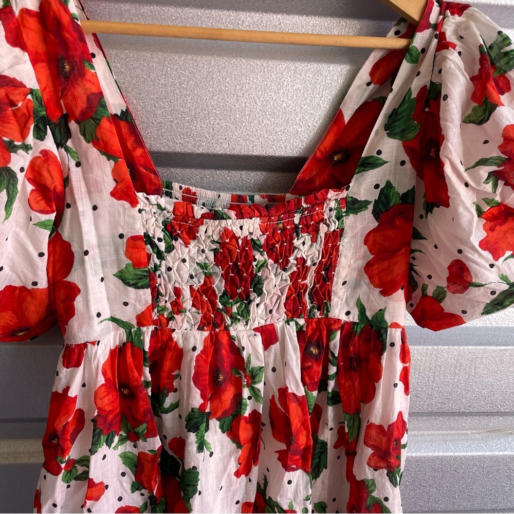 Anthropologie maeve floral print babydoll mini dress - Picture 3 of 6